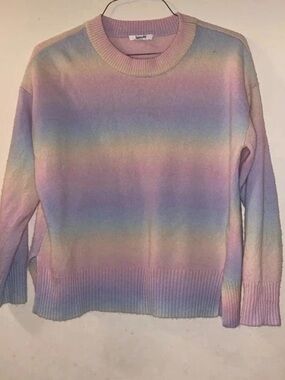 Splendid Collection Pastel Rainbow Crewneck Sweater